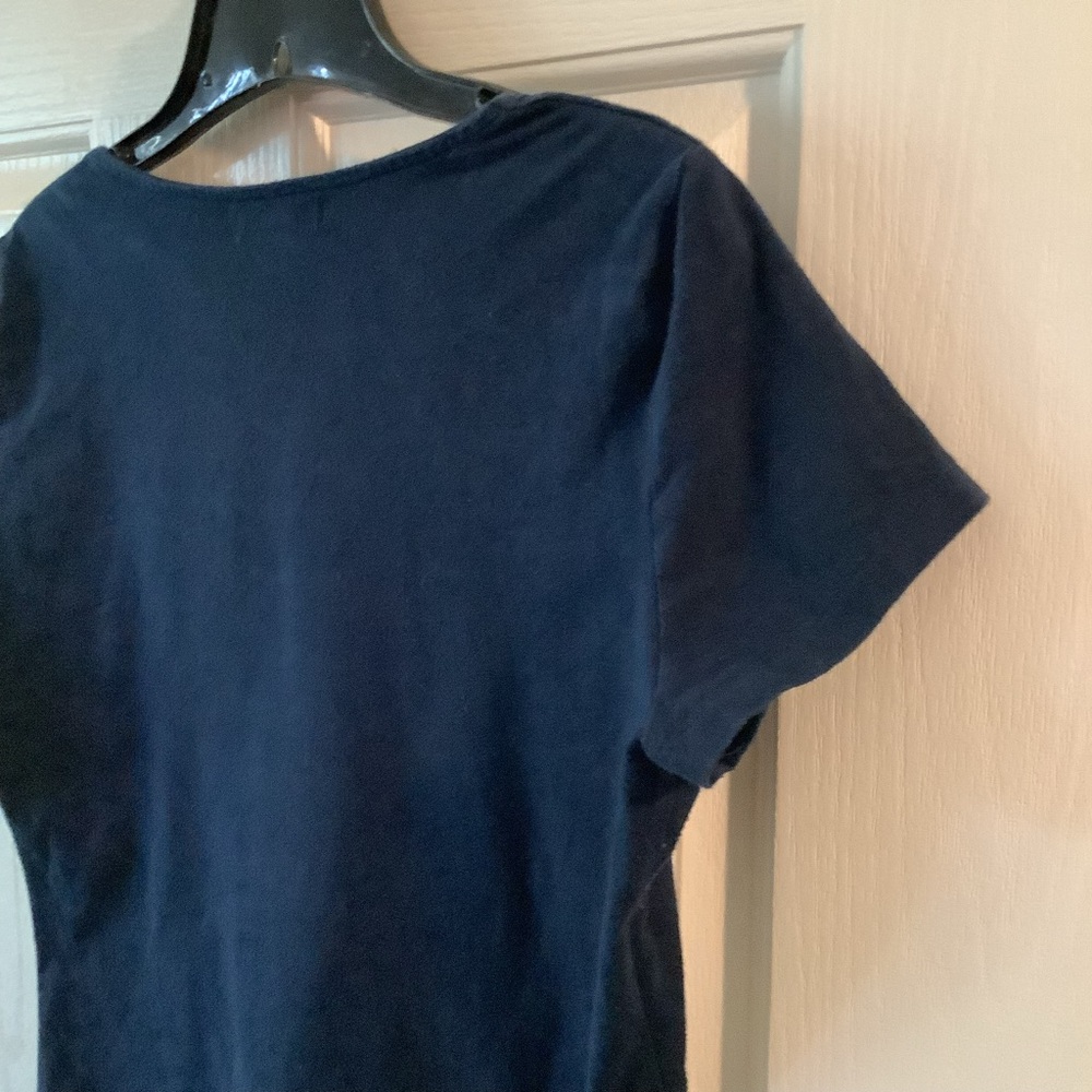 CHAPS Navy Blue, short sleeve top, size L. - Picture 6 of 8